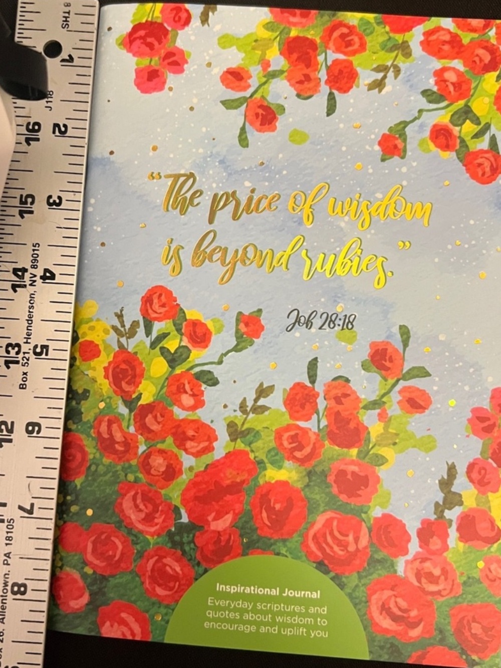 WISDOM Inspirational Journal - Red Flower Garden Print - Picture 3 of 4